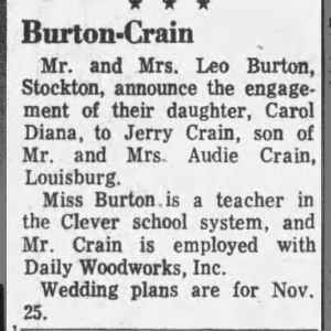 Marriage of Burton / Crain