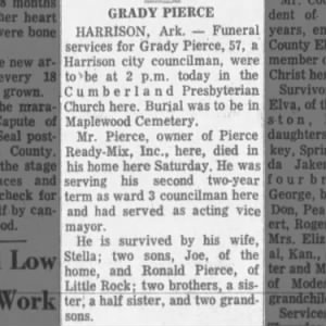 Obituary for GRADY PIERCE