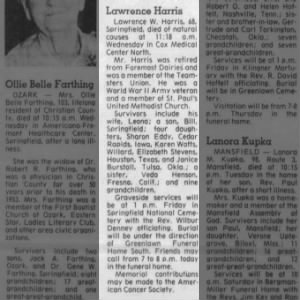 Obituary for Lawrence W. Harris